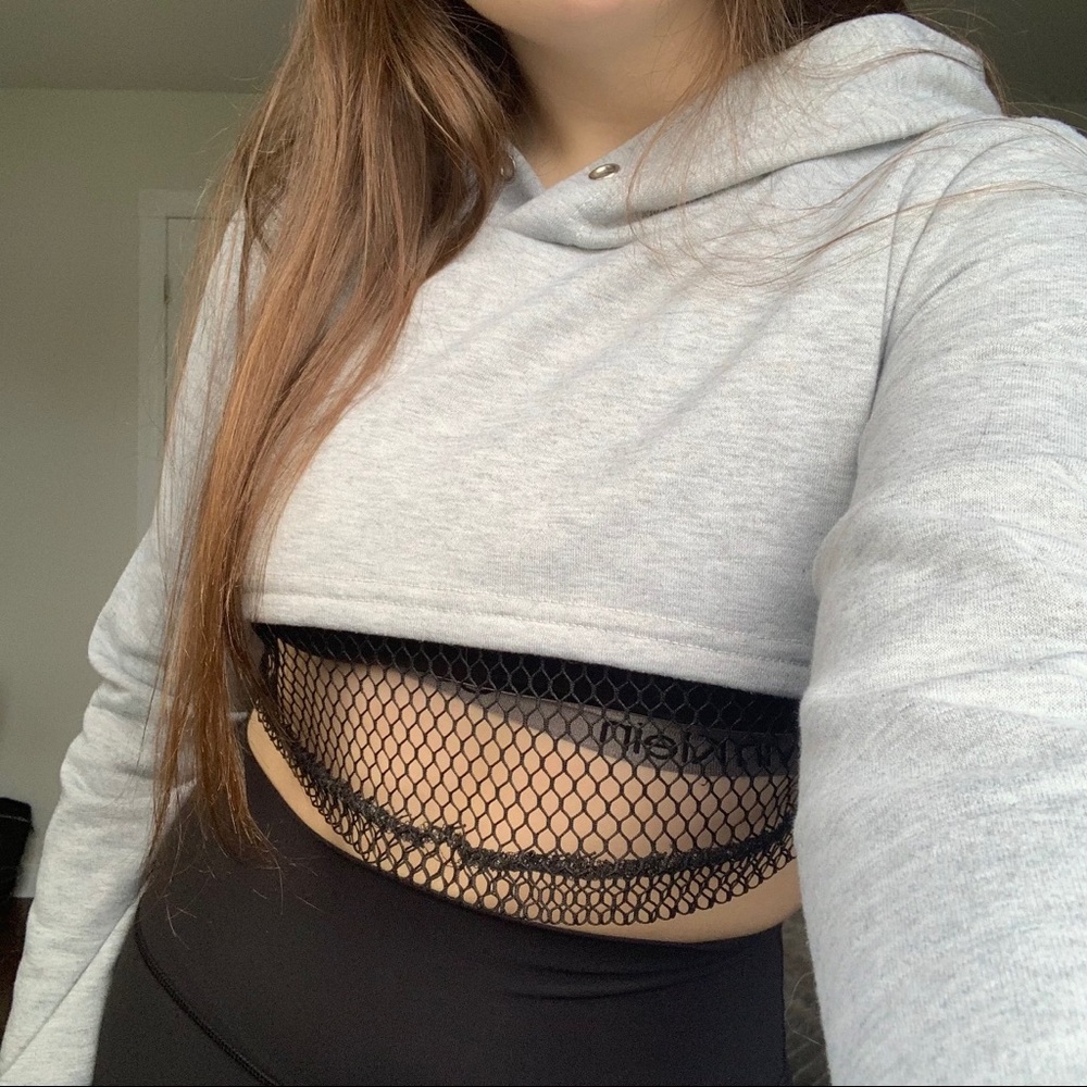 NUDE super cropped hoodie with mesh